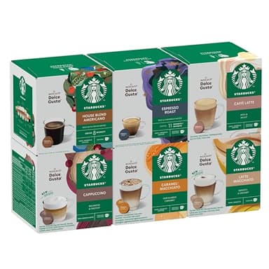 STARBUCKS Paquete Variado Café Mixto de Nescafé Dolce Gusto, Black & White Coffees, Cápsulas de Café 6 x 12 (72 Cápsulas) - Exclusivo de Amazon