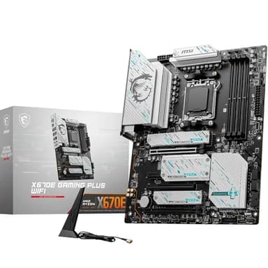MSI X670E Gaming Plus WiFi - Placa Base WiFi para Juegos (procesadores AMD Ryzen Serie 9000/8000/7000, AM5, DDR5, PCIe 5.0, SATA 6Gb/s, Ranuras M.2, USB 3.2 Gen 2, Wi-Fi 6E, Bluetooth 5.3