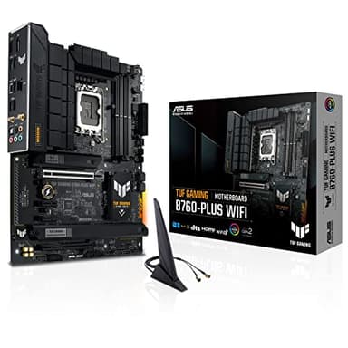 TUF Gaming B760-PLUS WiFi - Placa Base ATX Intel B760 (LGA 1700) con DDR5, Ranura PCIe 5.0, 3X PCIe 4.0 M.2, 12+1 DrMOS, 2.5Gb Ethernet, DisplayPort, HDMI, USB 3.2 Gen 2 Tipo C, Aura Sync