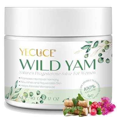 Crema de ñame salvaje para el equilibrio hormonal, crema de ñame silvestre orgánica natural para aliviar la menopausia, sofocos y disminución del sudor nocturno, fórmula recomendada por el Dr. Barbara