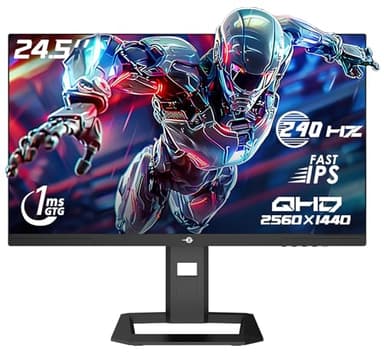 TITAN ARMY 240Hz 1440P Gaming Monitor 24,5 Pulgadas, QHD 2560 x 1440, Fast IPS 1ms GTG, Adaptive Sync Monitor, HDR500, 123% sRGB, Soporte ajustable, 100*100 VESA, HDMI 2.0 DisplayPort 1.4 P2510S PLUS