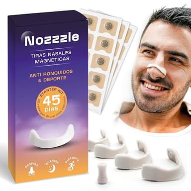 Tiras Nasales Magnéticas Efectivas - Anti Ronquidos y Deporte - 90pcs (45 días) & 4 Tallas de Dilatador Nasal Reutilizable Strips - Alternativa Strips