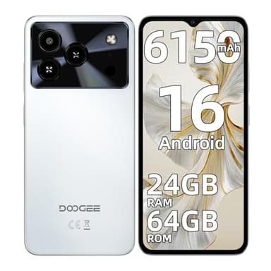 DOOGEE Note 56(2025) Android 16 Telefonos Moviles Libres - 64GB+2TB Telefono Movil, Batería 6150mAh Smartphone, 6.56" HD+ 90Hz Moviles, 24GB RAM Telefonos, 4G Dual SIM/8.45mm/Face ID/GPS/3.5mm Jack