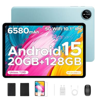 DOOGEE Tab A9 Pro VIP Tablet 10 Pulgadas, Andriod 15 Tablet con Teclado y Lapiz, 16GB RAM+128GB ROM(2TB TF MAX), HD IPS Pantalla, 6580mAh, WiFi5 2.4/5GHz/8MP+5MP/Facial ID/GMS/BT5.0/3.5mm Jack