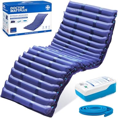 AIESI® Colchón Antiescaras de elementos intercambiables con compresor ajustable de ciclo alterno DOCTOR MATTPLUS, 22 Elementos, Capacidad 150 Kg, Silencioso, Garantía 24 meses