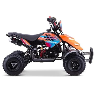 Miniquad Infantil de Gasolina Raptor-R4 49cc (Gasolina Mezcla), Color Naranja, niños de 4 a 10 años