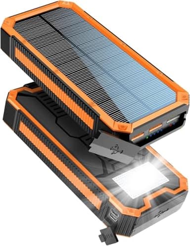 Cargador Solar 20000mAh Power Bank Bateria Externa PD20W Carga Rapida Bateria Portatil Solar Powerbank USB C Input & Output Compatible con Smartphones Tablets