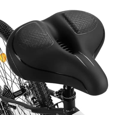 TONBUX Sillín Bicicleta Extra Grande, Sillín de Bicicleta Cómodo Impermeable, Sillin Bici Ergonómico, Asiento de Bicicleta Transpirable para MTB/Bicicleta Urbana/Bicicleta de Carretera/Ebike (Negra)