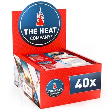 THE HEAT COMPANY Calentadores Manos - 40 Pares - Extra CÁLIDO - Calienta Bolsillos - 12 Horas de Manos Calientes - Calor instantáneo - Activado por Aire - Puro Natural
