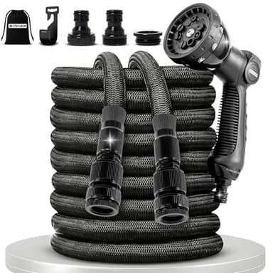 Manguera Jardin 15m – Poliester 3750D Alta Densidad y Conectores Metalizados Universales 1/2", 3/4" – Manguera Extensible Enrollable – Garden Hose