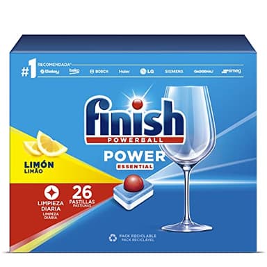 Finish Powerball Power Essential Pastillas para el pavavajillas Limón 26 pastillas, El embalaje puede variar