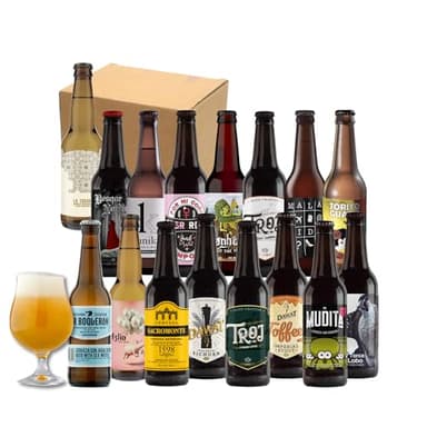 Pack de Cata Cervezas Artesanas (16 variedades) - Cerveza española | Regalo Original Pack | Incluye Cerveza Mudita Solidaria