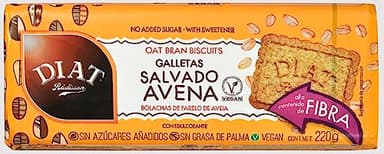 DIAT Radisson - Galletas de Salvado de Avena | Vegan y sin Azúcar Añadido | Ricas en Fibra | Enriquecidas con Ácido Fólico | Galletas Veganas de Avena