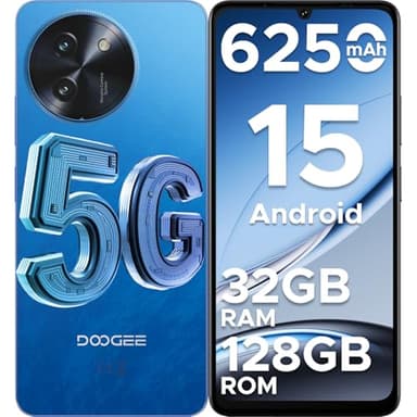 DOOGEE Note 59 Telefono Movil 5G, Andriod 15 Smartphone, 32GB+128GB/2TB Octa Core Movil, Batería 6250mAh, Frecuencia de Refresco 120Hz y Pantalla 6,75’’, Cámara 16MP+8MP Moviles, NFC/Dual SIM/FaceID