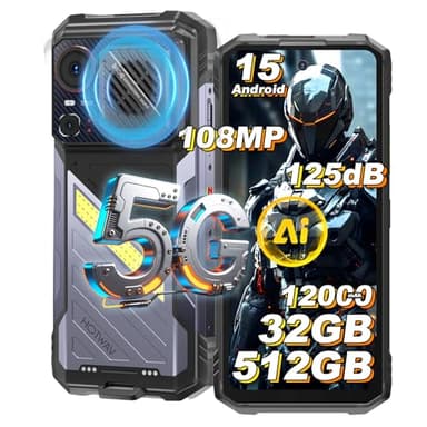 HOTWAV Hyper 8 Pro 5G Movile Irrompible, 32GB RAM + 512GB ROM, 12000mAh 55W, Android 15 Smartphone con AI,Cámara de 108MP + 32MP + 20MP Visión Nocturn, Pantalla de 6.8" 2K 120Hz, Altavoz 125 dB