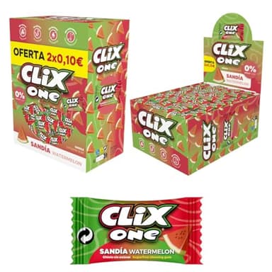 iChuches- Chicle sin azúcar, sin gluten, sin lactosa y sin colorantes. Chicle Clix (150, Sandía)