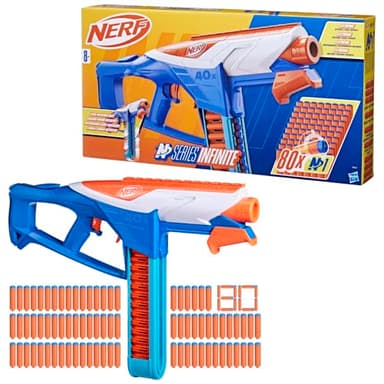 Nerf N Series, Lanzador Infinite y 80 Dardos N1, Mayor Precisión y Lanzamiento en Ráfaga, Juguete para Niños de 8 Años o Más.