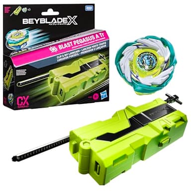 Beyblade X, Lanzador portátil con Top Takara Tomy Tipo Ataque de rotación Derecha, Juego de Tops de Batalla, A Partir de 8 años