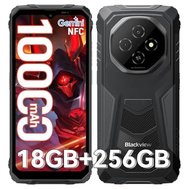 Blackview Fort1 Móvil irrompible Android 15, 256GB+18GB (TF 2TB) Móvil Rugerizado,10000mAh Batería - 6.56" HD+ Teléfono Movil, AI Camera, Face ID/Dual SIM/NFC/OTG/390g/Gemini AI Movil Indestructible