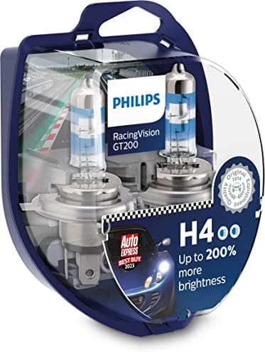 Philips RacingVision GT200 H4 bombilla para faros delanteros +200%, set de2