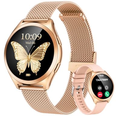Reloj Inteligente Mujer Smartwatch con llamada: 1.27"TFT Pantalla Táctil Smart Watch Bluetooth con Frecuencia Cardíaca SpO2 Sangre Presión Arterial Sueño Deportivo IP68 Impermeable para iOS Android