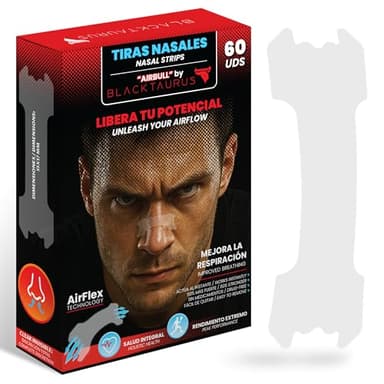 Tiras Nasales Deportivas para Respirar Mejor por la Nariz | Antironquidos para Dormir | Nasal Strips, Maximiza tu Rendimiento y Mejora la Respiración-Tiritas Nariz Respirar BlackTaurus® (Transparente)