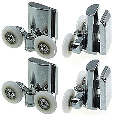 Rodamientos para mampara de ducha YuanQian, de acero inoxidable, 23 mm, para la parte inferior de la ducha, 4 piezas (8-10mm)