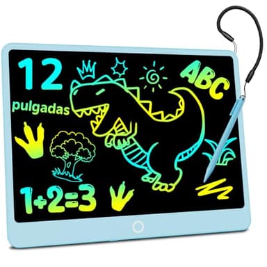 12 Pulgadas Edición Mejorada Tableta de Escritura LCD, Electight Tablero de Dibujo Electrónico Color para Niños con Borrable y Bloqueo, Reutilizable para Hogar, Escuela, Oficina (Azul)