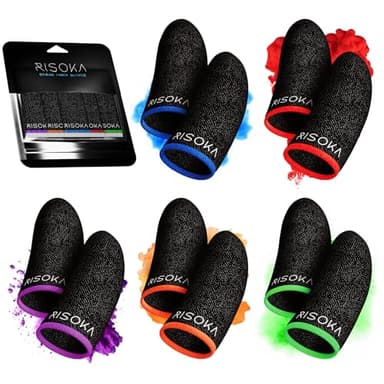 10 Piezas Gaming Finger Sleeves - para el Juego móvil - PUBG Finger Sleeve - Finger Sleeve Gaming - PUBG Mobile Gaming Finger Sleeve - Finger Gloves - Mobile Thumb Trigger Touchscreen