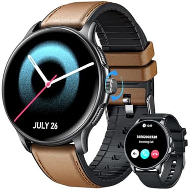 Reloj Inteligente Hombre Smartwatch con Llamadas: 1.43" Redondo AMOLED Display de Pulsometro Presion Arterial Sueño 100+ Modo Deportivo Podómetro IP68 Impermeable con Smartwatch para iOS Android
