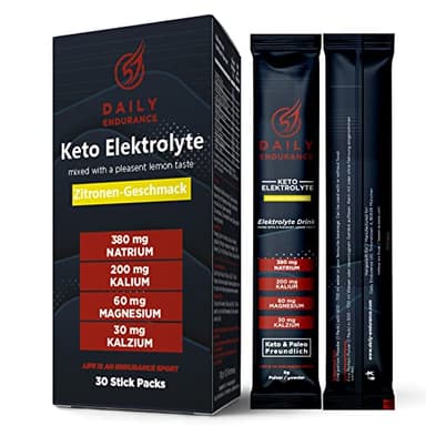 Daily Endurance | Electrolitos Keto en Polvo | Favorece la Hidratación y la Recuperación | Low Carb & Paleo | Sin Azucar & Vegano | 30 Stick Packs