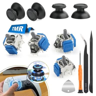 RongZy 4Pack Joysticks para PS5 TMR Electromagnético Joystick Compatible con Sony PlayStation 5 PS5 Controlador Anti-Drift Sticks con Thumbsticks Repuesto con Reparar Kit Accesorio