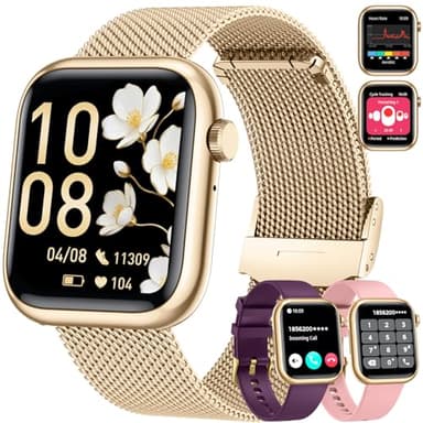 Smartwatch Reloj Inteligente Mujer con Llamada - 1.83" Bluetooth Watch Smart Sueño Oxígeno Sanguíneo Monitor de Presión Arterial 120Modos de Ejercicio Podómetro Pulsera Impermeable para Android iOS