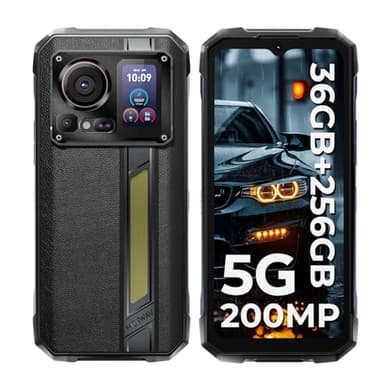HOTWAV Hyper 7 Pro Movil Irrompible Android 14(5G), 36GB + 256GB/2TB, 10800mAh 33W Móvil Rugerizado, 6.6" FHD+ 120Hz 2.4k Movil Resistente, 200MP, IP68&IP69K, Luces para Acampar/Dual-SIM/NFC