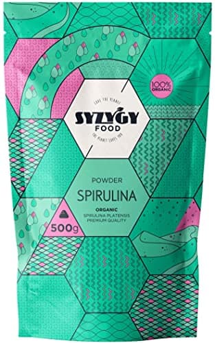 SYZYGY FOOD - Espirulina en Polvo Ecológica Certificada - 500g - Máxima Pureza 100% BIO Spirulina - DETOX, Proteína Vegana, Saciante - Control del Apetito, Hierro, Minerales, Vegano