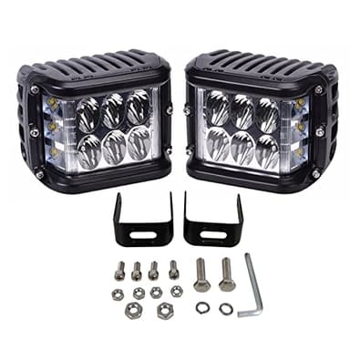 PICAA Faro Trabajo LED, 2 Piezas 4" Pulgadas 60W Faros Led Tractor 4x4 Camino 12V 6000K Impermeable Off-road Luces de Trabajo Led para Moto ATV SUV Tractor Camión Barco