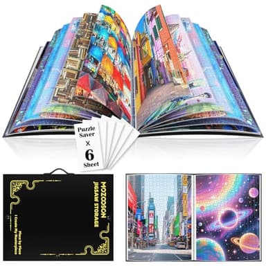 MOZOOSON Carpeta de Almacenamiento de Rompecabezas para 1000 Piezas, Organizador de Rompecabezas de Gran Capacidad portátil con 25 Bolsillos, Accesorios Puzzle Protectores y Antipolvo