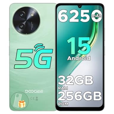DOOGEE Note 59 Pro 5G Smartphone Libre Android 15, 32GB+256GB(2TB) Octa Core 6,75" HD+120Hz Telefonos Moviles 8.6mm, 6250mAh Teléfono Móvil para Mayores, Cámara AI 16MP/Dual SIM/GPS/NFC/Huella Móvils