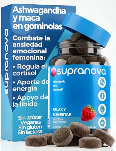 Ashwagandha gominolas 60 gummies sin azúcar y veganas Gominolas de alta concentración para desintoxicación de cortisol y bajada de peso Gomitas de Ashwagandha maca andina para aumentar libido mujer