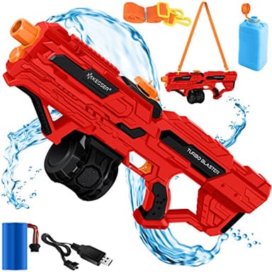 KESSER® Pistola de Agua Eléctrica con Batería Pistola Pulverizadora 1000 ml + 600 ml Depósito Extra Gran Pistola Pulverizadora de Agua para Niños y Adultos, Muy Potente 16m de Alcance