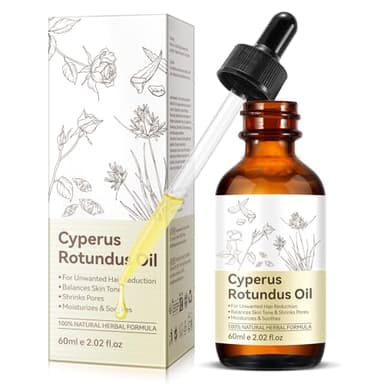 Cyperus Rotundus - Aceite para depilación, 100% cabello natural puro para el cuerpo y la cara para mujeres, reduce el crecimiento del cabello no deseado después del afeitado, hidrata, nutre, calma y