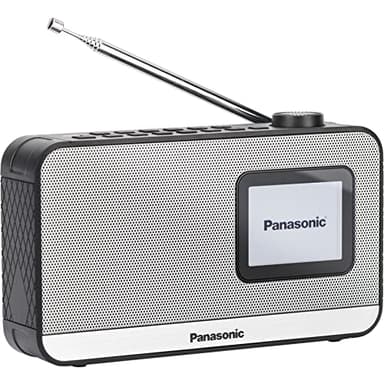 Panasonic RF-D15EG-K Radio Digital Portátil Dab+/FM con Bluetooth, Pantalla LCD TFT de 2,4", Altavoz de 1 W y 5 cm, 4 Botones Preestablecidos, Batería y CA, Alarma, Funciones de Reloj, Negro.