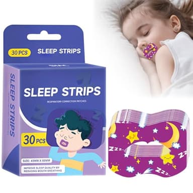 DOVBAN 30 Parches Parche Antironquidos Para Niños,Mouth Tape For Sleeping,Banda Respiratoria Para Dormir,Respiración,Reducción De Sequedad De Garganta