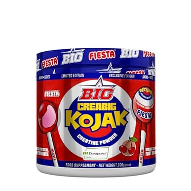 BIG - Creatina Monohidratada Creapure® en Polvo, Mejora el Rendimiento Físico, Sabores exclusivos, Rápida absorción, Vegana (200g, Kojak)