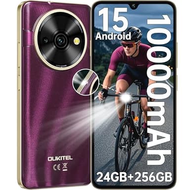 OUKITEL C59 Pro Teléfonos Inteligentes Android 15-6.88 Pantalla HD+ 90Hz Telefonos Moviles Libres, 24GB+256GB/1TB, 10000mAh 120 LM 171.2 * 77.8 * 13.4mm, Peso 293g 4G Dual SIM/GPS/Fingerprint/Face ID