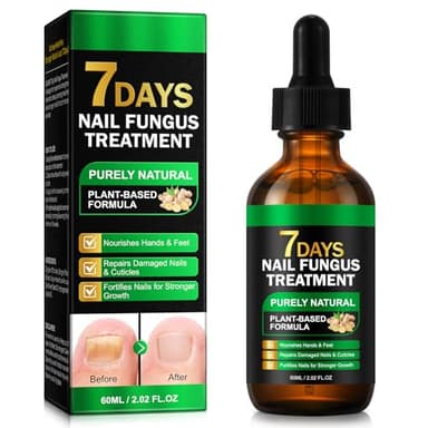 7 Days Nail Fungus Treatment, Ginger Nail Growth Serum Natural Nail Growth Serum con jengibre, jojoba y aceite de girasol | Restauración de uñas dañadas, cuidado antihongos para pies y uñas, 60 ml