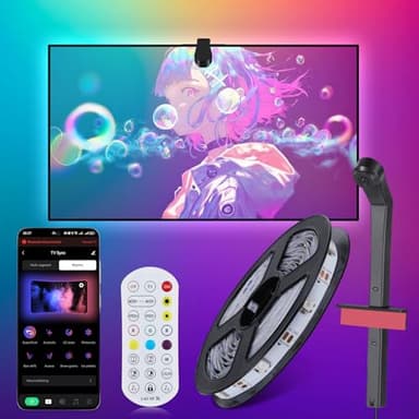 Diyife Tira LED TV, [Sensores AR-4M] Luces LED TV Retroiluminación, RGB Luces LED Habitación, Control de App/Buletooth/Control Remoto, para TV de 50 a 60 Pulgadas, Cine En Casa, Fiestas, Salón