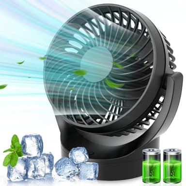 Tiazhan Ventilador Usb, 3000mah Ventilador Portátil 5 Velocidades Recargable Ventilador Portatil Dura 4-10hrs, Silencioso, Para Dormitorio, Oficina, Biblioteca, Viajes Al Aire Libre