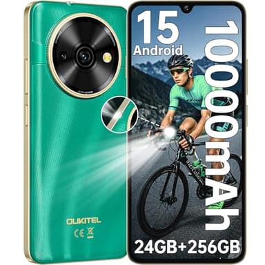 OUKITEL C59 Pro Telefonos Moviles Libres Android 15 - 6.88 Pantalla HD+ 90Hz Telefonos Moviles 24GB+256GB/1TB Batería 10000mAh 120 LM 171.2*77.8*13.4mm, peso 293g 4G Dual SIM/GPS/Fingerprint/Face ID