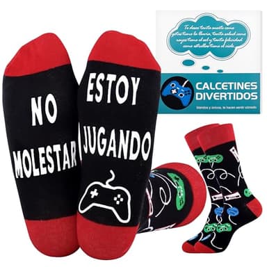 Rebundex Gamer Regalos Originales para Hombre Regalos Frikis para Hombres, Calcetines Hombre Divertidos Antideslizantes, Regalos para Hombre Novio Padre Adolescente